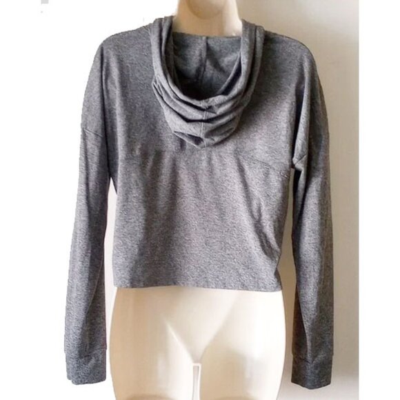 *50off3* Marika Cropped Hoodie Long Sleeve Workout T-shirt Top M Heather Gray - Picture 2 of 6